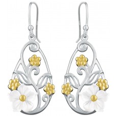 EA616 - Sterling silver and gold plated floral earrings