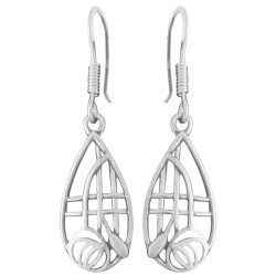 Drop Earrings Renee Mackintosh Style 925 Sterling Silver English Hallmarks