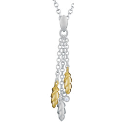 Elegant Necklace 925 Sterling Silver English Hallmarks With Gold Plating and Cubic Zirconia