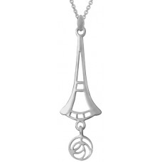 NK581   Mackintosh Style Pendant And Chain Sterling Silver Ari D Norman