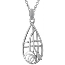 NK582   Mackintosh Style Pendant and Chain Sterling Silver Ari D Norman