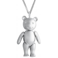 PT433 - Sterling Silver Moving Teddy Bear Pendant On Chain