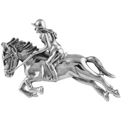 Jockey on Horse Pin Brooch 925 Sterling Silver English Hallmarks