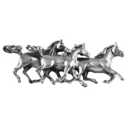 Galloping Horses Pin Brooch 925 Sterling Silver English Hallmarks