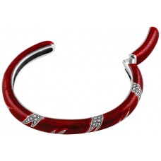 BE410   Red Enamel and Marcasite Bangle Sterling Silver Ari D Norman