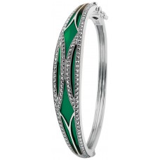 BE417   Green Enamel and Marcasite Bangle Sterling Silver Ari D Norman