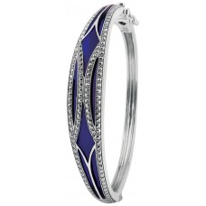 BE418   Blue Enamel and Marcasite Bangle Sterling Silver Ari D Norman
