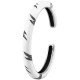 Cuff Bangle 925 Sterling Silver English Hallmarks Set with White Enamel and Marcasite