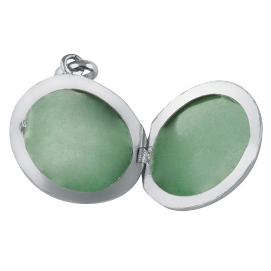 Round Locket Victorian Style 925 Sterling Silver English Hallmarks Set with Marcasite on 20" Sterling Silver Rope Chain