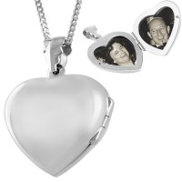 PT414   Plain Heart Shaped Locket On Chain Sterling Silver Ari D Norman