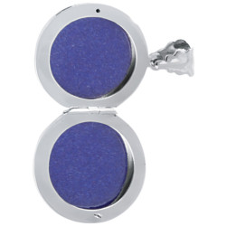 Medium Round Locket 925 Sterling Silver English Hallmarks on 20" Sterling Silver Curb Chain