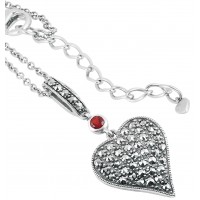 NK542   Marcasite Set Heart Shaped Necklace Sterling Silver Ari D Norman