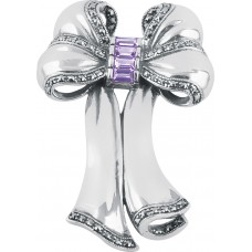 B351   Amethyst Victorian Style Bow Brooch Sterling Silver Ari D Norman