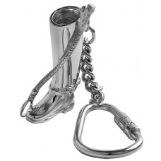 KPT455   Riding Boot and Crop Key Ring Sterling Silver Ari D Norman