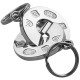 Feature Hallmark Double Keyring 925 Sterling Silver English Hallmarks