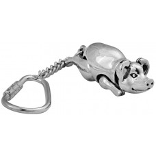 KPT418   Movable Pig Key Ring Sterling Silver Ari D Norman