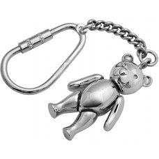 KPT433   Small Movable Teddy Bear Keyring Sterlng Silver Ari D Norman