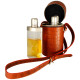 LTHR121 Brown Croco Leather Triple Travel Bar Set