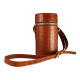 LTHR121 Brown Croco Leather Triple Travel Bar Set