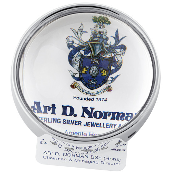 Domed Paperweight Magnifying Glass 925 Sterling Silver English Hallmarks