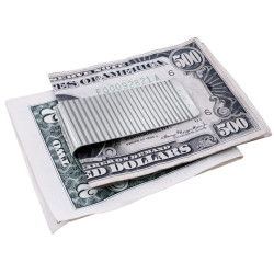 Double Sided Ribbed Money Clip 925 Sterling Silver English Hallmarks