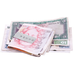 Feature Hallmark Money Clip 925 Sterling Silver English Hallmarks