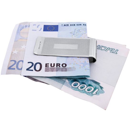 Double Sided Engine Turned Money Clip 925 Sterling Silver English Hallmarks