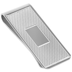 Engine Turned Money Clip 925 Sterling Silver English Hallmarks