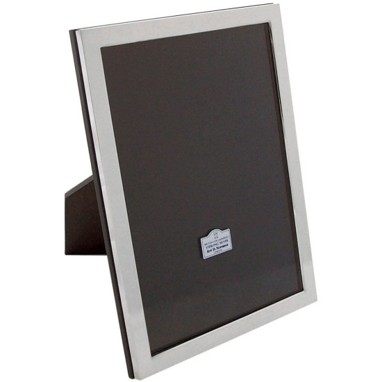 Classic Photo Frame 925 Sterling Silver English Hallmarks with Mahogany Wooden Back 9cm x 6cm