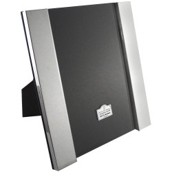 Classic Open Border Photo Frame 925 Sterling Silver English Hallmarks with Mahogany Back 13cm x 9 cm