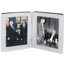 Double Rectangular Miniature Folding Travel Photo Frame 925 Sterling Silver English Hallmarks 5cm x 4cm