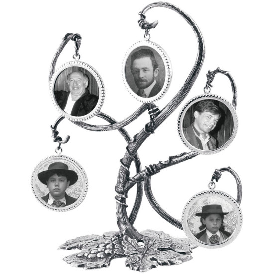 Family Tree Miniature Photo Frame Holder Victorian Style 925 Sterling Silver English Hallmarks