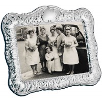 FR616 - Sterling Silver Victorian Style Photo Frame With Velvet Back 18cm x 13cm