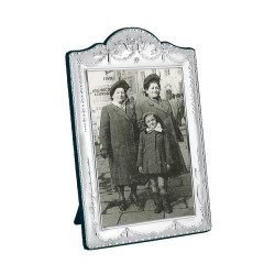 Classic Photo Frame Victorian Style 925 Sterling Silver English Hallmarks with Blue Velvet Back 13cm x 9cm