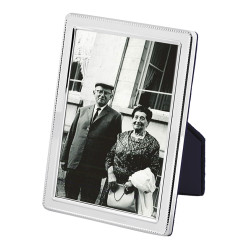 Beaded Photo Frame 925 Sterling Silver English Hallmarks with Blue Velvet Back 20cm x 15cm