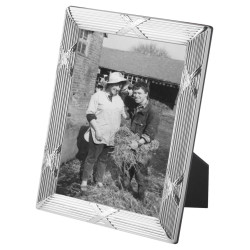 Ribbon and Reed Photoframe 925 Sterling Silver English Hallmarks with Mahogany Back 18cm x 13cm