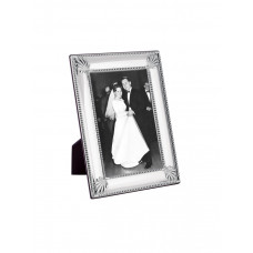 FR709   Shell And Bead Photo Frame With Wooden Back 6cm x 9cm Sterling Silver Ari D Norman