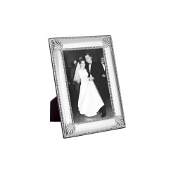 Shell and Bead Photo Frame 925 Sterling Silver English Hallmarks with Mahogany Back 9cm x 6cm