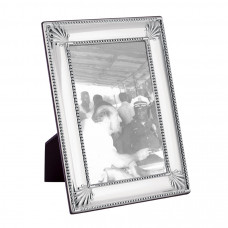 FR711   Shell And Bead Photo Frame With Wooden Back 13cm x 18cm Sterling Silver Ari D Norman