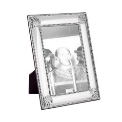 Shell and Bead Photo Frame 925 Sterling Silver English Hallmarks with Mahogany Back 15cm x 10cm