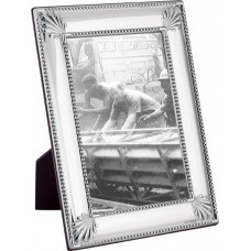 FR713   Shell And Bead Photo Frame With Wooden Back 20cm x 25cm Sterling Silver Ari D Norman