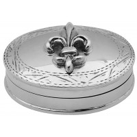 PB607   Ari D Norman Sterling Silver Fleur De Lys Pill Box