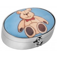 PB613   Ari D Norman Sterling Silver Teddy Bear Picture Pill Box