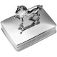 Horse on Rectangular Pill Box 925 Sterling Silver English Hallmarks