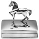 Horse on Rectangular Pill Box 925 Sterling Silver English Hallmarks