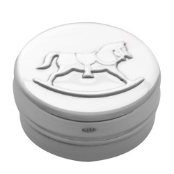 Rocking Horse Motif Pill Box 925 Sterling Silver English Hallmarks
