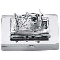 PB434   Ari D Norman Sterling Silver Sewing Machine Pill Box