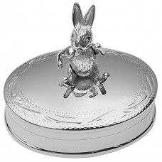 PB521   Ari D Norman Sterling Silver Pill Box with Moving Rabbit