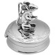Mouse on Round Pill Box 925 Sterling Silver English Hallmarks