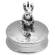 Mouse on Round Pill Box 925 Sterling Silver English Hallmarks